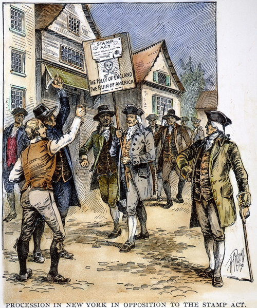 New York: Stamp Act , 1765. /Na Procession In New York, 1765, In Opposition To The Stamp Act: Wood Engraving, American, 19Th Century. Poster Print by Granger Collection - Item # VARGRC0066606