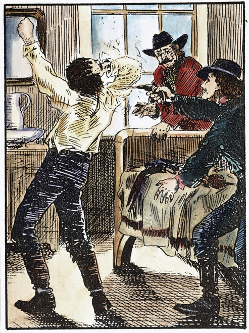 Murder Of Jesse James, 1882. /Nthe Murder Of Outlaw Jesse James At His Home In St. Joseph, Missouri, By Robert Ford On 3 April 1882. Contemporary Drawing. Poster Print by Granger Collection - Item # VARGRC0009712