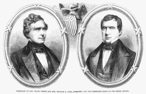 Franklin Pierce /N(1804-1869). 14Th President Of The United States. Pierce And His Running Mate During The Election Of 1852, William R. King. Wood Engraving, 1853. Poster Print by Granger Collection - Item # VARGRC0089880