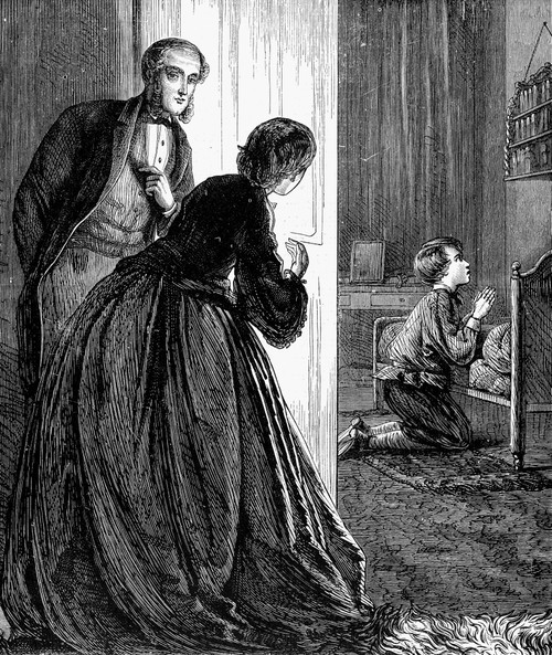 'A Child'S Prayer.' /Nwood Engraving, English, Late 19Th Century. Poster Print by Granger Collection - Item # VARGRC0098891