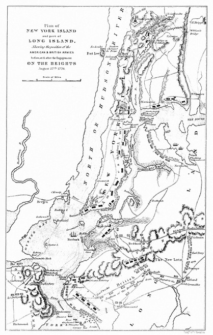 Revolutionary War Plan. /Nbattlefield Plan Of New York And Long Island During The American Revolutionary War, C1776. Poster Print by Granger Collection - Item # VARGRC0000115