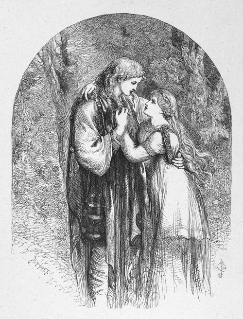 Shakespeare: Cymbeline. /Nposthumus And Imogen In Act I, Scene I Of William Shakespeare'S 'Cymbeline.' Wood Engraving, 1881, After Sir John Gilbert. Poster Print by Granger Collection - Item # VARGRC0070868