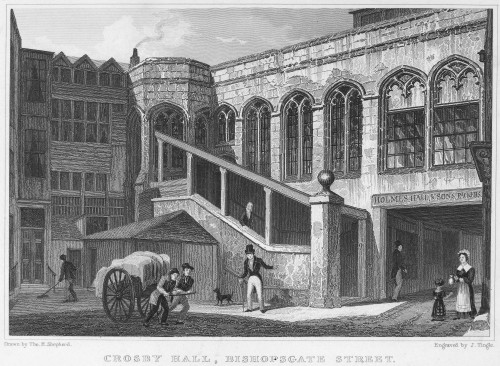 England: London, 1830. /N'Crosby Hall, Bishopsgate Street.' Line Engraving, 1830. Poster Print by Granger Collection - Item # VARGRC0049083
