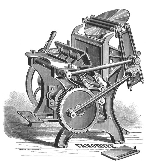 Printing, 19Th Century. /Nprinting Press. Wood Engraving, 19Th Century. Poster Print by Granger Collection - Item # VARGRC0080808