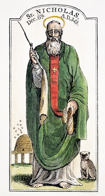 Saint Nicholas (4Th Century). /Nalso Known As Nicholas Of Myra: Wood Engraving, American, 19Th Century. Poster Print by Granger Collection - Item # VARGRC0049026