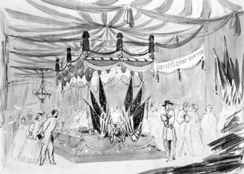 Chicago: Lincoln Funeral. /Npublic Viewing Of The Body Of President Abraham Lincoln At Chicago'S City Hall, 2 May 1865. Pencil Drawing, 1865, By William Waud. Poster Print by Granger Collection - Item # VARGRC0089949