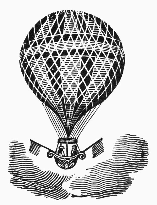 Hot Air Balloon. /Nwoodcut By Thomas Bewick, Early 19Th Century. Poster Print by Granger Collection - Item # VARGRC0091137