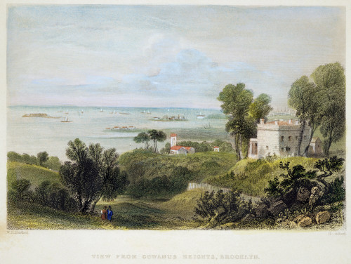 View Of New York Harbor. /Na View Of New York Harbor From Gowanus Heights, Brooklyn, New York: Steel Engraving, 1839, After W.H. Bartlett. Poster Print by Granger Collection - Item # VARGRC0041950