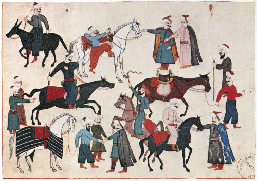 Ottoman Horse Market. /Nhorse Market At A Turkish Bazaar. Turkish Miniature, 17Th Century. Poster Print by Granger Collection - Item # VARGRC0123912