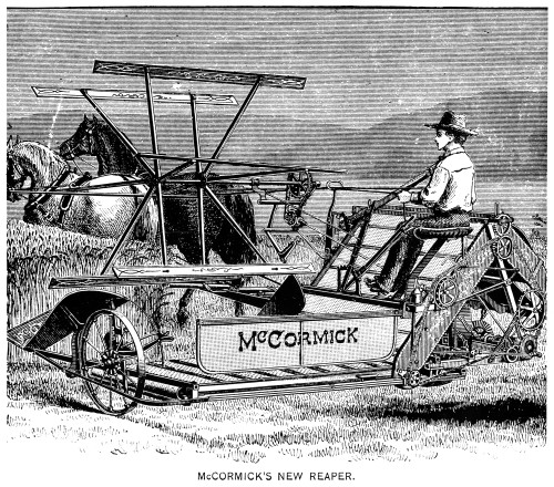 Mccormick Reaper, 1887. /Nan American Farmer Harvesting Grain With A Mccormick Reaper, Drawn By A Team Of Two Horses. Wood Engraving, American, 1887. Poster Print by Granger Collection - Item # VARGRC0176647