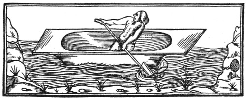West Indian Canoe, 1547. /Na West Indian Man Paddling A Dugout Canoe. Woodcut From Fern_ndez De Oviedo'S 'La Historia General De Las Indias,' 1547. Poster Print by Granger Collection - Item # VARGRC0002183