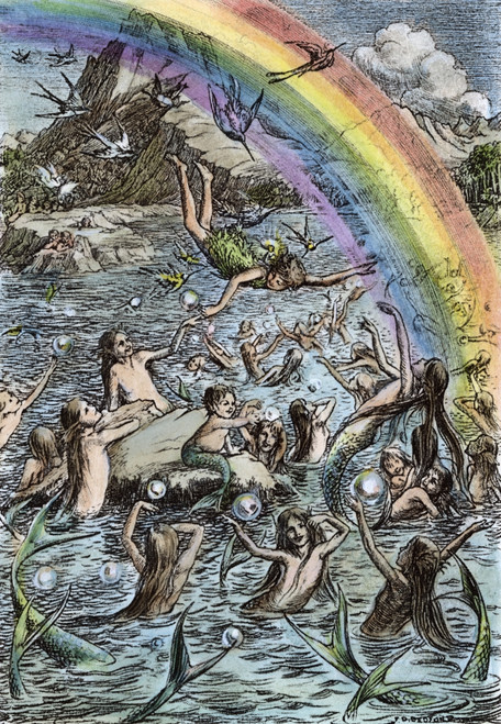 Barrie: Peter Pan, 1911.  /Nthe Mermaids Playing In The Lagoon. Drawing By Francis D. Bedford For The 1911 Edition Of J.M. Barrie'S 'Peter Pan.' Poster Print by Granger Collection - Item # VARGRC0031923