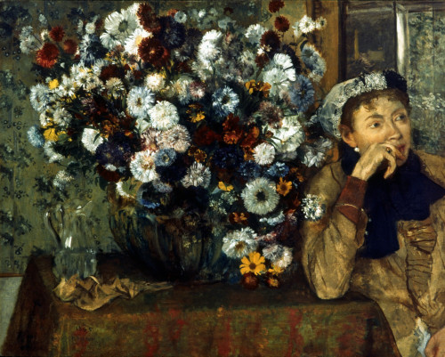 Degas: Woman & Flowers. /Na Woman Seated Beside A Vase Of Flowers. Oil On Canvas By Edgar Degas, 1865. Poster Print by Granger Collection - Item # VARGRC0045636
