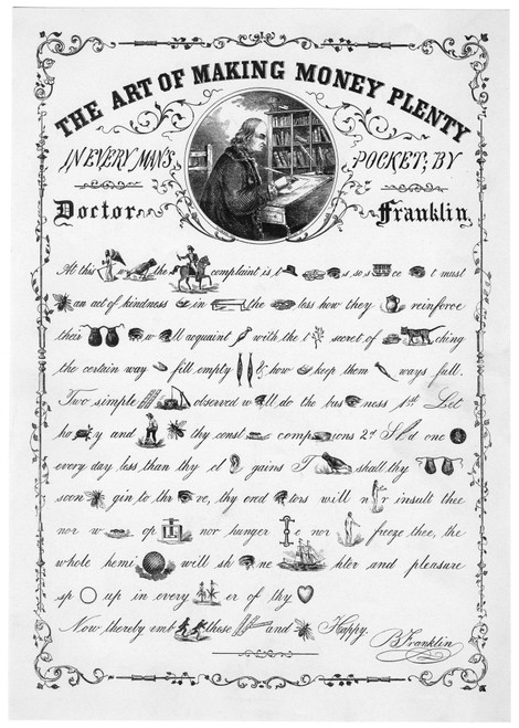 Franklin: Rebus. /N'The Art Of Making Money Plenty In Everyman'S Pocket.' Rebus By Benjamin Franklin, 18Th Century. Poster Print by Granger Collection - Item # VARGRC0266489