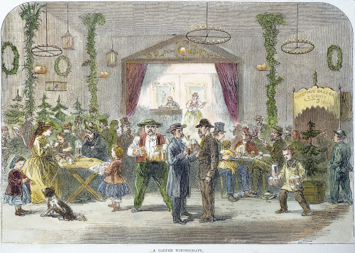 New York City Beer Hall. /Na German Beer Hall In New York City. Wood Engraving, 1864. Poster Print by Granger Collection - Item # VARGRC0044862