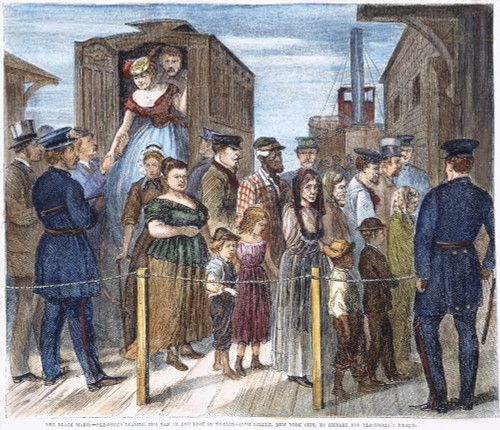 Blackwell'S Island, 1868. /Nold And Young Offenders Bound For The City Prison On Blackwell'S Island, New York. Color Wood Engraving From An American Newspaper Of 1868. Poster Print by Granger Collection - Item # VARGRC0054609