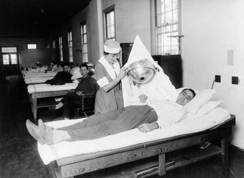 Walter Reed Hospital. /Na Red Cross Nurse Giving Physiotherapy To A Wounded American Soldier At Walter Reed Hospital, Washington, D.C. Photograph, C1920. Poster Print by Granger Collection - Item # VARGRC0106744