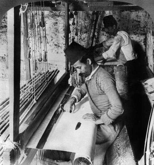 Syria: Silk, C1914. /N'Weaving The Finest Of Syrian Silk On A Primitive Loom, Mt. Lebanon District.' Stereograph, C1914. Poster Print by Granger Collection - Item # VARGRC0324014