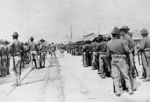 Mexican Expedition, 1914. /Nu.S. Troops Guarding The Railway At Veracruz. Poster Print by Granger Collection - Item # VARGRC0028154