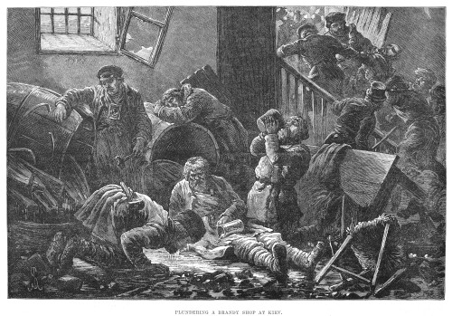Russia: Pogrom, 1881. /N'Ill-Treatment Of The Jews In Russia. Plundering A Brandy Shop A Kiev.' Wood Engraving From And English Newspaper, 1881. Poster Print by Granger Collection - Item # VARGRC0078693