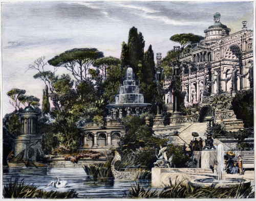 Ancient Roman Villa. /Nroman Villa Of The Imperial Period. Line Engraving, Late 19Th Century. Poster Print by Granger Collection - Item # VARGRC0067099