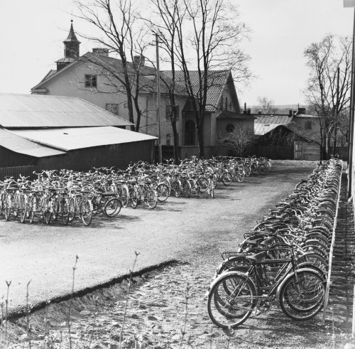 Sweden: Bicycles, 1958. /Nbicycle Parking Lot For Students Of A School At Arvika, Sweden, 1958. Poster Print by Granger Collection - Item # VARGRC0101230