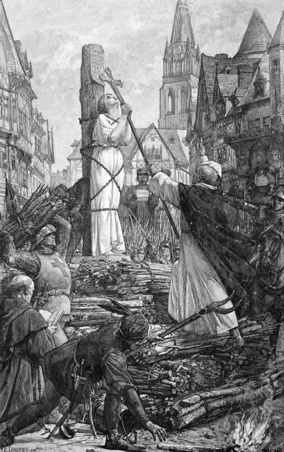 Saint Joan Of Arc /N(1412-1431). French National Heroine. The Execution Of Joan Of Arc At Rouen, France, 30 May 1431. Wood Engraving, 19Th Century. Poster Print by Granger Collection - Item # VARGRC0014216