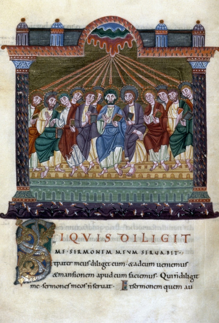 Pentecost. /Nillumination From An Austrian Gospel C1000-1050. Poster Print by Granger Collection - Item # VARGRC0042703