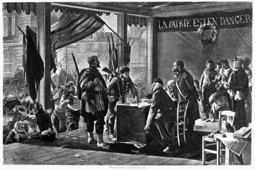 Paris: Volunteers, 1870. /Nthe Enrollment Of Volunteers For The French Army During The Franco-Prussian War, 1870. Lithograph, 19Th Century, By Alfred Paul De Richemont. Poster Print by Granger Collection - Item # VARGRC0099572