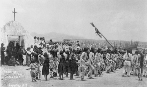Pueblo Sun Dance. /Nsun Dance Of Pueblo Native Americans In Pueblo De Cochiti, New Mexico. Photograph, 1888. Poster Print by Granger Collection - Item # VARGRC0030853