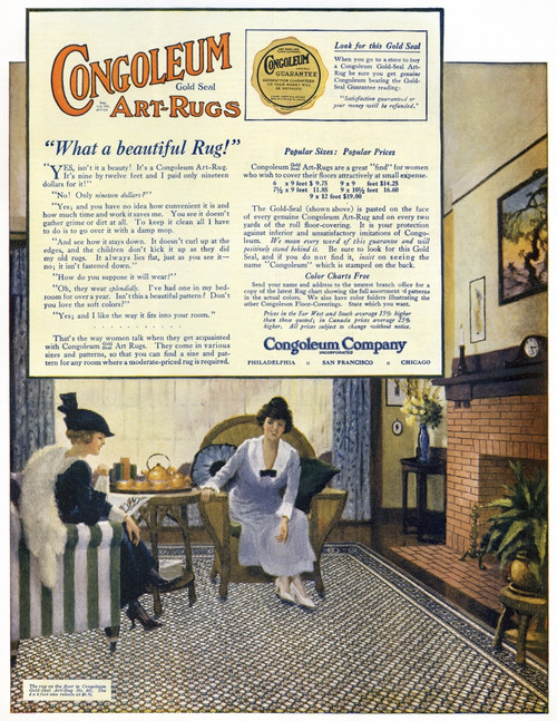 Ad: Rugs, 1919. /Namerican Advertisement For Congoleum Art-Rugs, 1919. Poster Print by Granger Collection - Item # VARGRC0409850