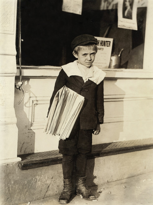 Hine: Newsboy, 1913. /Ngeorge Greentree, 6 Years Old, Selling Newspapers In Jacksonville, Florida. Photographed By Lewis Wickes Hine, 1913. Poster Print by Granger Collection - Item # VARGRC0268245