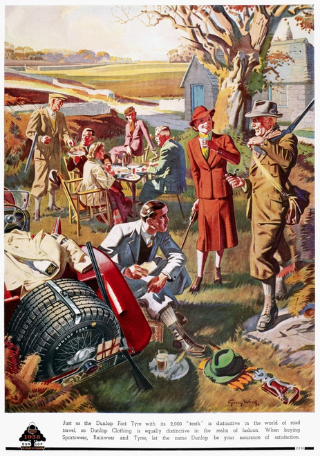 Dunlop Tires, 1938. /Nadvertisement For Dunlop Automobile Tires From An English Newspaper Of 1938. Poster Print by Granger Collection - Item # VARGRC0089568