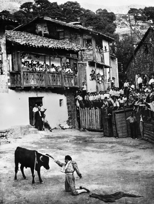 Spain: Bullfight. /Nbull Fight In The Town Square Of The Village Of Mijares, Spain. Photograph, Mid 20Th Century. Poster Print by Granger Collection - Item # VARGRC0113641