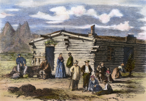 Mormon Family. /Na Mormon Family Near Salt Lake City. Wood Engraving, French, 1871. Poster Print by Granger Collection - Item # VARGRC0064093