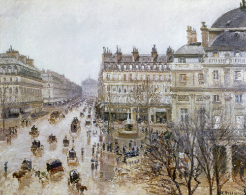 Pissarro: Theatre Francais. /Nplace Du Theatre Francais: Rain Effect. Oil On Canvas By Camille Pissarro, 1898. Poster Print by Granger Collection - Item # VARGRC0165512