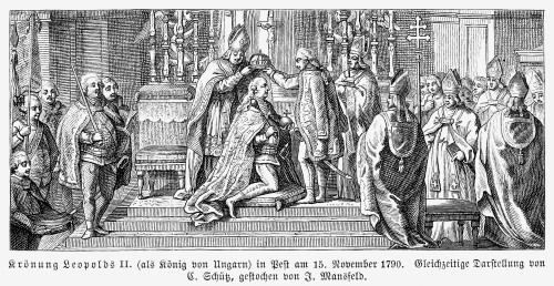 Leopold Ii (1747-1792). /Nholy Roman Emperor, 1790-1792. The Coronation Of Leopold As King Of Hungary At Pest, 15 November 1790. Line Engraving After A Contemporary Engraving. Poster Print by Granger Collection - Item # VARGRC0059830