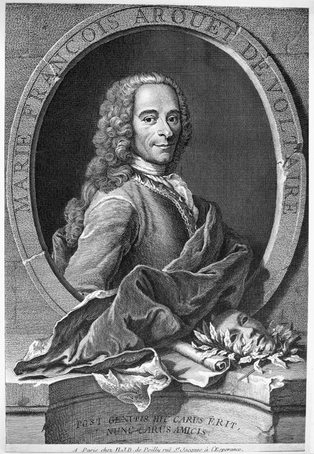 Voltaire (1694-1779). /Nassumed Name Of Fran�Ois Marie Arouet. French Writer. Copper Engraving, French, 18Th Century. Poster Print by Granger Collection - Item # VARGRC0042505