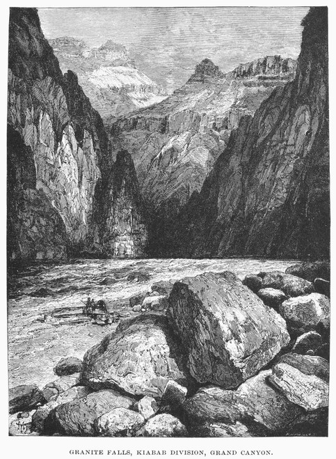 The Colorado River. /Ngranite Falls, Kaibab Division, Grand Canyon. Wood Engraving, 1870. Poster Print by Granger Collection - Item # VARGRC0068499