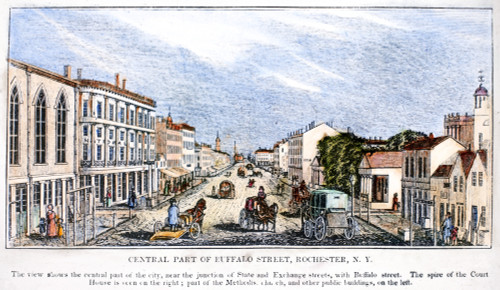 Rochester, New York. /Nview Of The Central Part Of Rochester, New York. Wood Engraving, C1840. Poster Print by Granger Collection - Item # VARGRC0086771