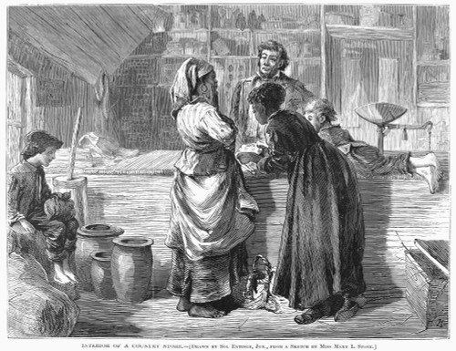 Country Store, 1872. /N'Interior Of A Country Store.' A General Store In North Carolina During Reconstruction. Wood Engraving, American, 1872. Poster Print by Granger Collection - Item # VARGRC0088973