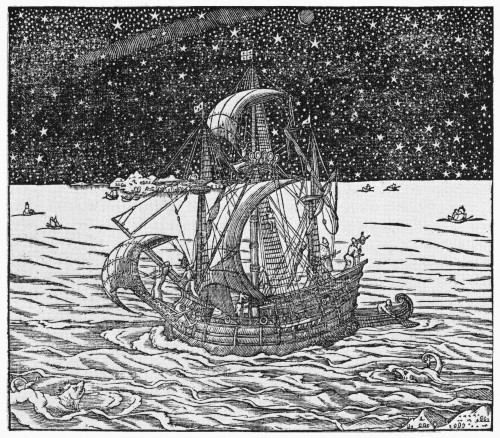 Navigation By Stars, 1575. /Nsailors Navigating By Stars At Night. Woodcut From Andr_ Thevet'S 'La Cosmographie Universelle,' Paris, 1575. Poster Print by Granger Collection - Item # VARGRC0325429