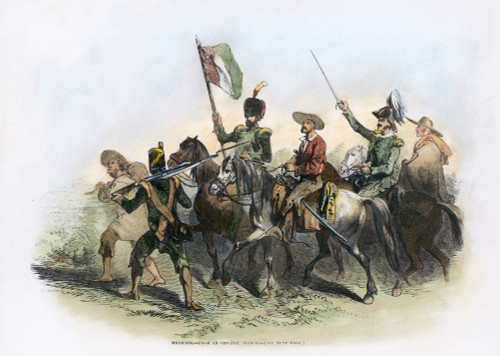 Mexican Soldiers, 1846. /Nmexican Soldiers At The Outset Of The War With The United States, 1846. Contemporary English Wood Engraving. Poster Print by Granger Collection - Item # VARGRC0074431