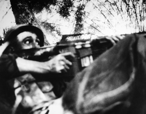 Vietnam War: U.S. Soldier. /Nan American Soldier Firing At Viet Cong In The Jungle, 1966. Poster Print by Granger Collection - Item # VARGRC0102374