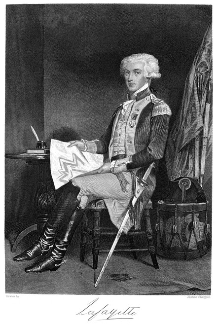 Marquis De Lafayette /N(1757-1834). French Soldier And Statesman. Steel Engraving, American, 1863, After Alonzo Chappel, Depicting Lafayette During His American Service. Poster Print by Granger Collection - Item # VARGRC0034507