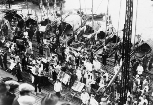 China: Hong Kong, C1900. /Na Crowd Of Vendors On The Wharf, Hong Kong, China. Photograph, C1900. Poster Print by Granger Collection - Item # VARGRC0115985