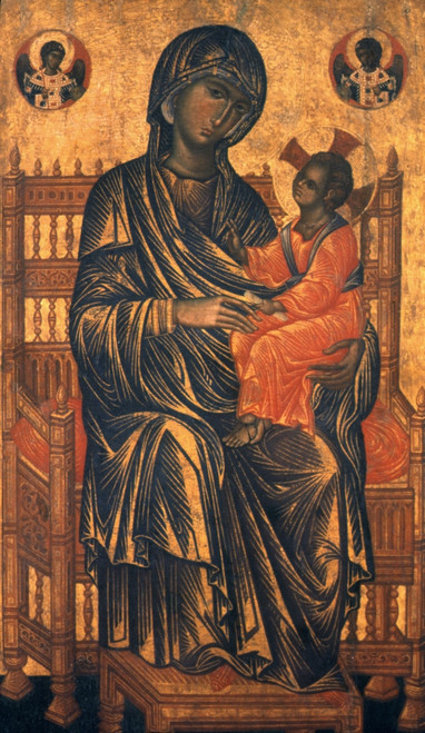 Madonna Icon, 13Th Century. /Nbyzantine School, 13Th Century: Enthroned Madonna And Child. Wood. Poster Print by Granger Collection - Item # VARGRC0020074