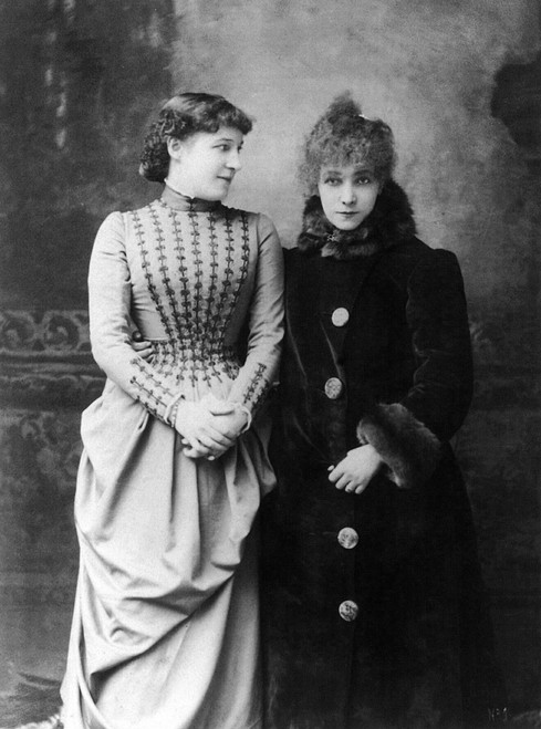 Sarah Bernhardt (1844-1923). /Nfrench Actress. Photographed With British Actress Lillie Langtry In C1887. Poster Print by Granger Collection - Item # VARGRC0117117