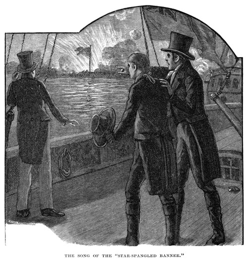 Francis Scott Key /N(1779-1843). American Lawyer And Poet. Witnessing The Bombardment Of Fort Mchenry, September 13-14, 1814: Wood Engraving, American, 1885. Poster Print by Granger Collection - Item # VARGRC0052126