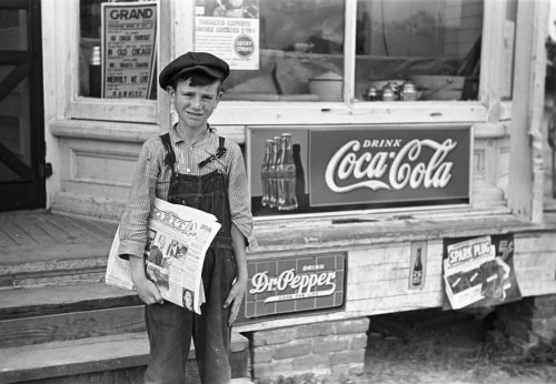 Georgia: Newsboy, 1938. /Na Farmer'S Son Selling The Newspaper 'Grit' In A Rural Town, Irwinville, Georgia. Photograph By John Vachon In May 1938. Poster Print by Granger Collection - Item # VARGRC0119168